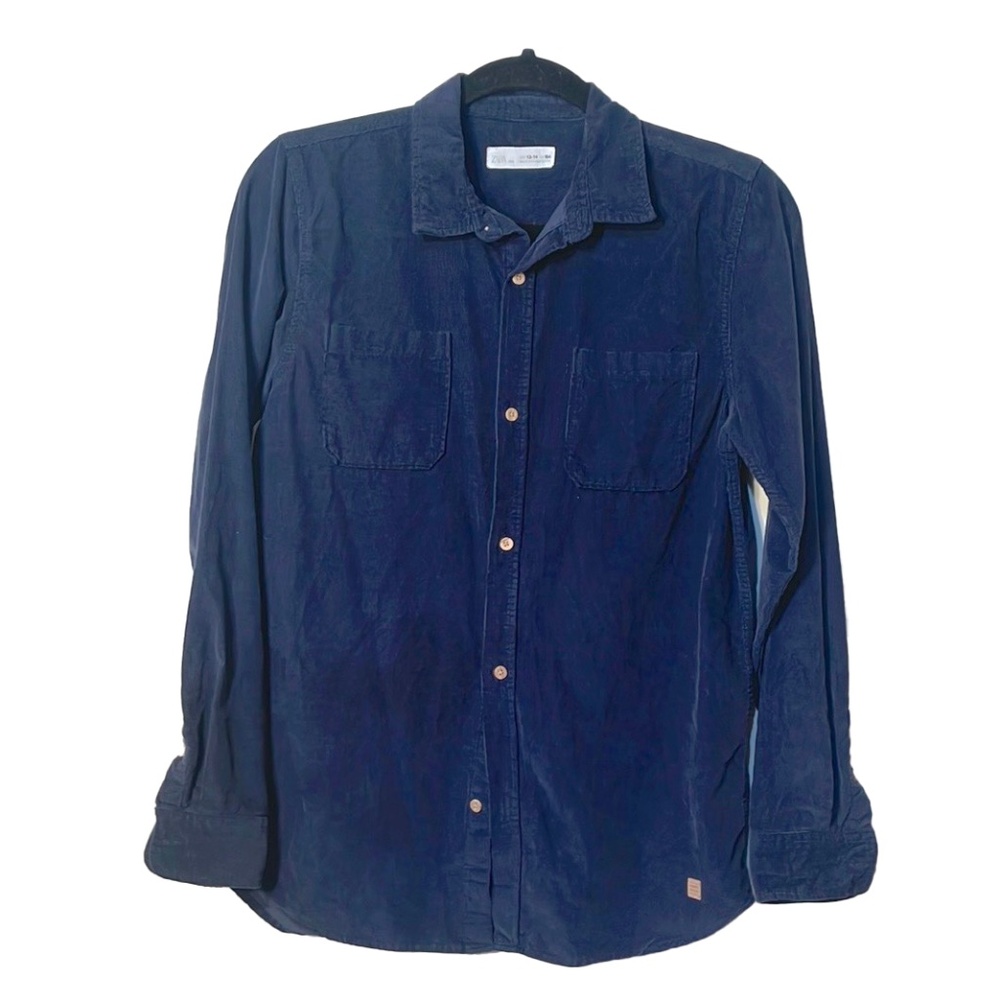 ZARA Corduroy Button Down Shirt Boy/Girl size 13-14